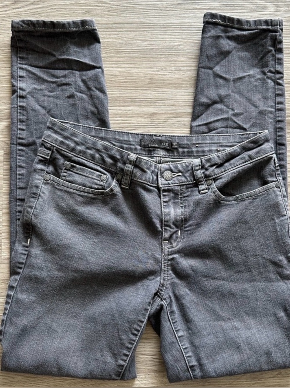 Prana Dark Gray Skinny Jeans Mid Rise Size 4/27 - Picture 2 of 11